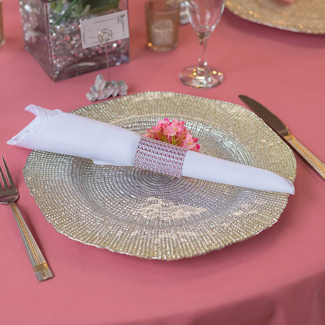 Crystal Diamond Napkin Ring 10/Pack, (8 colors)