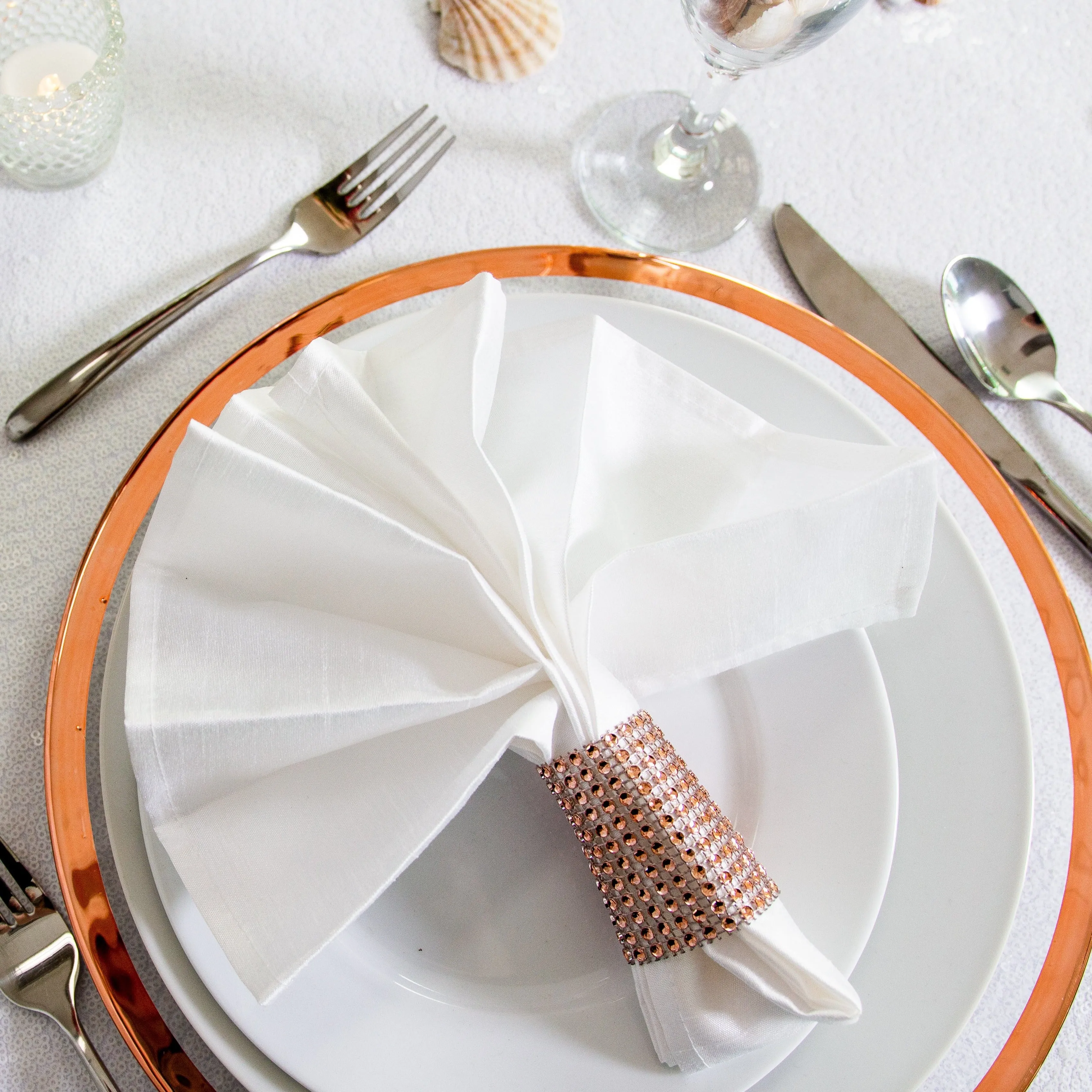 Crystal Diamond Napkin Ring 10/Pack, (8 colors)