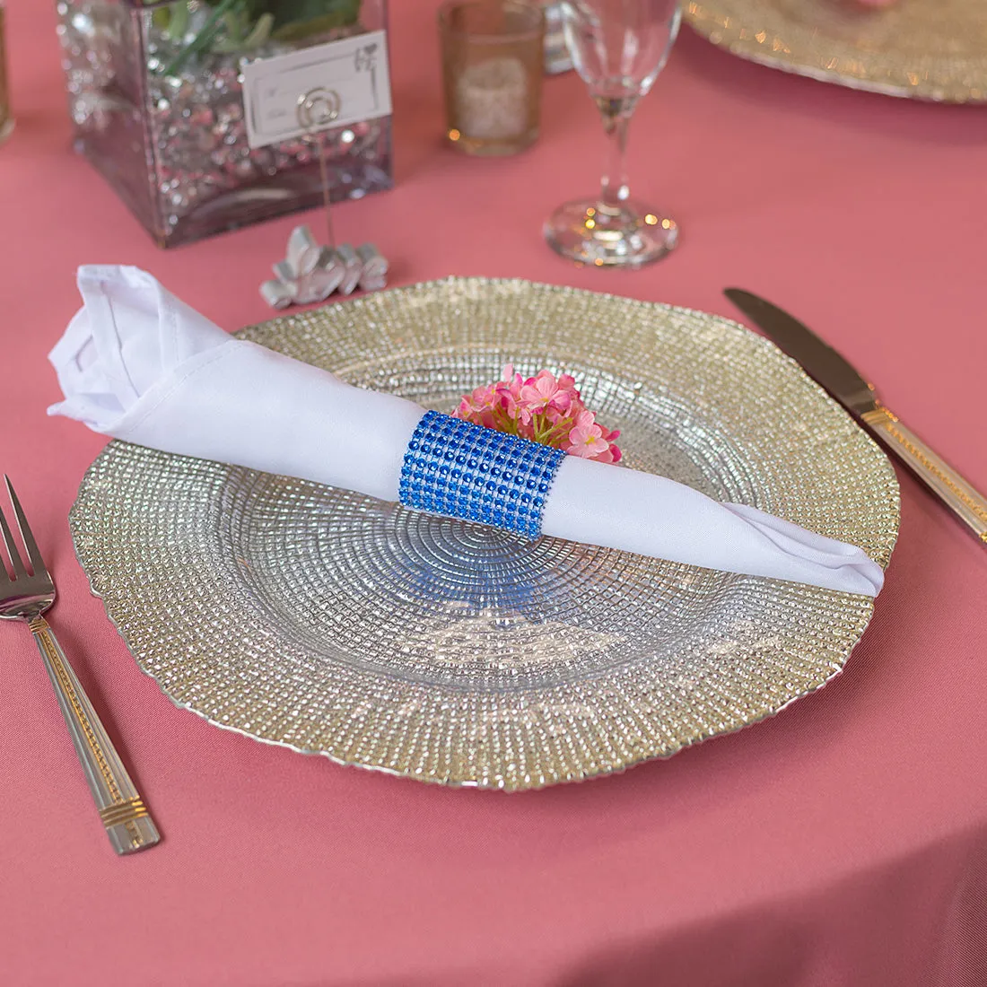 Crystal Diamond Napkin Ring 10/Pack, (8 colors)