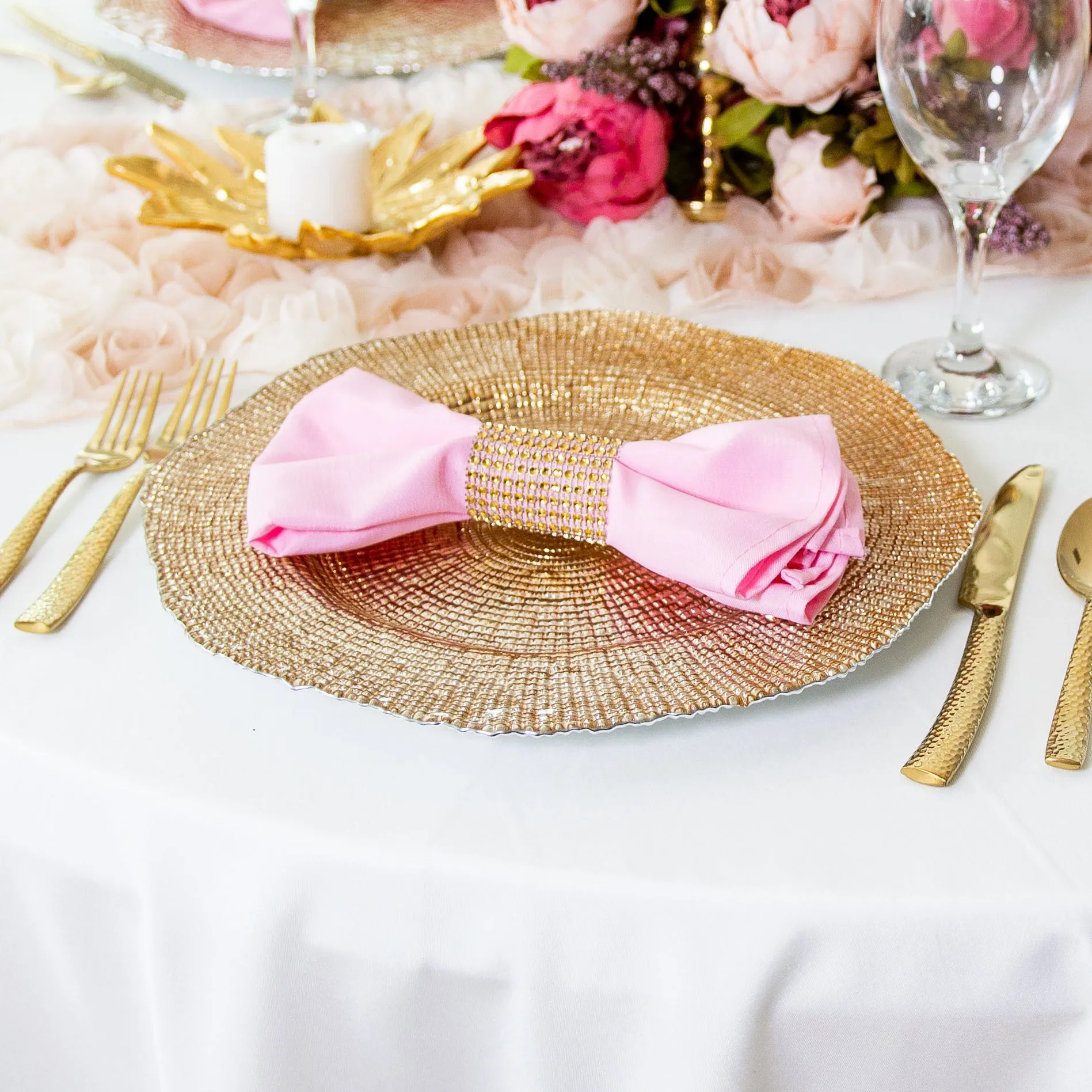 Crystal Diamond Napkin Ring 10/Pack, (8 colors)