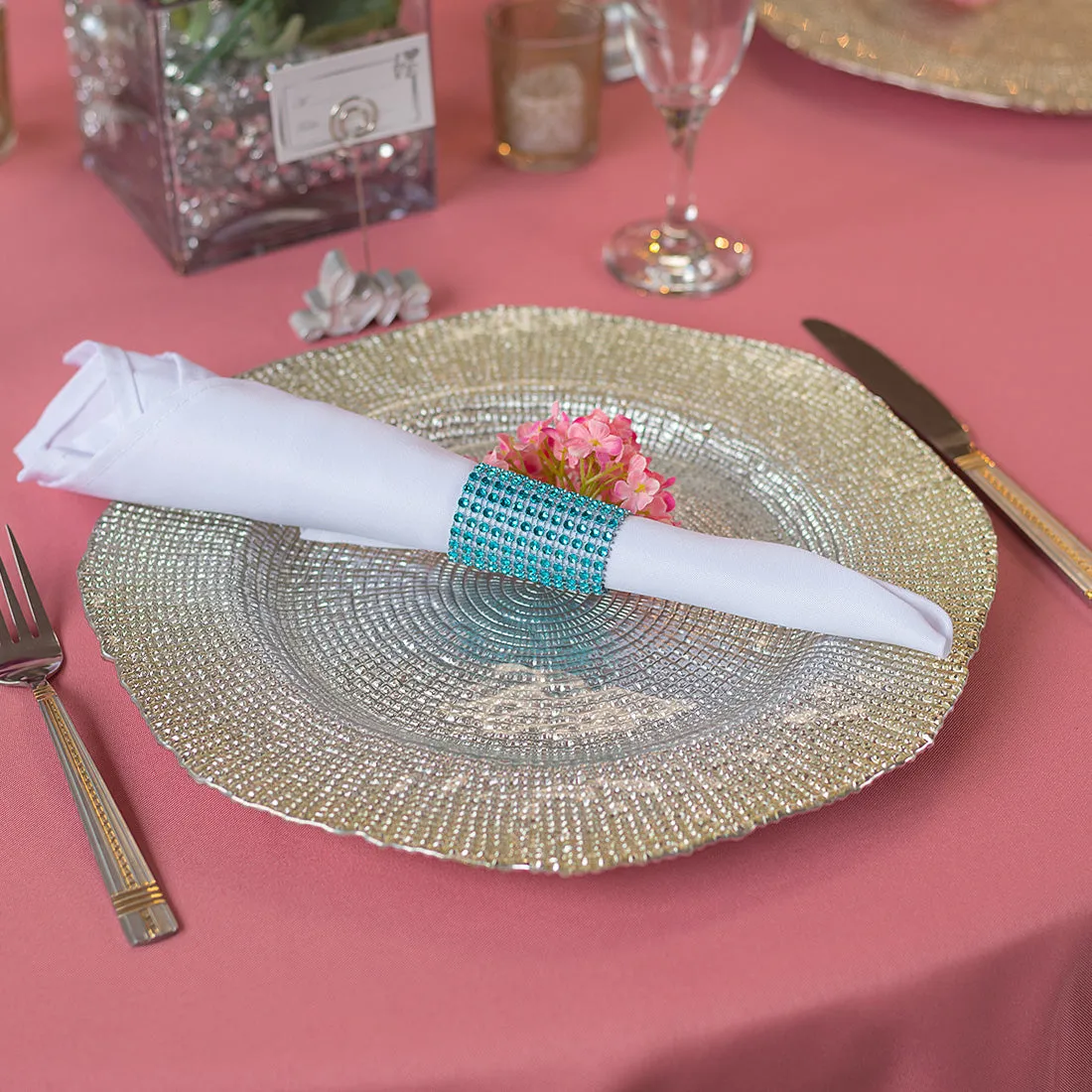 Crystal Diamond Napkin Ring 10/Pack, (8 colors)