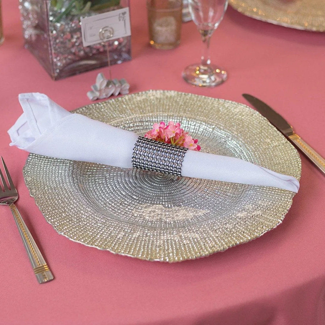 Crystal Diamond Napkin Ring 10/Pack, (8 colors)