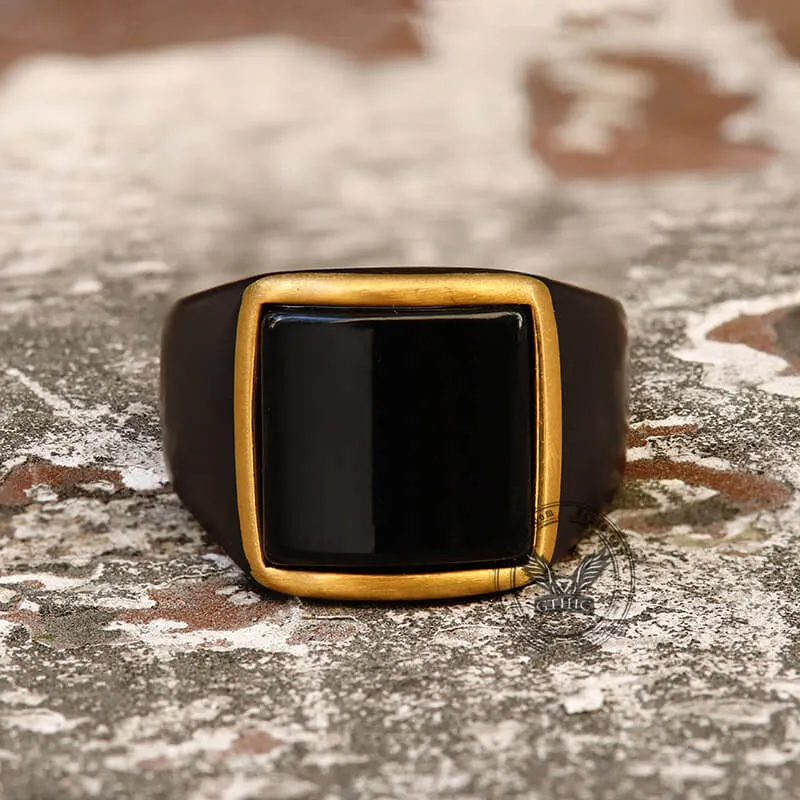 Curved Black Zircon Stainless Steel Minimalist Ring