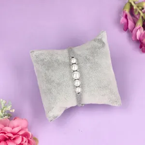CZ Rhodium Shiny Pearl Bracelet - SIA428564