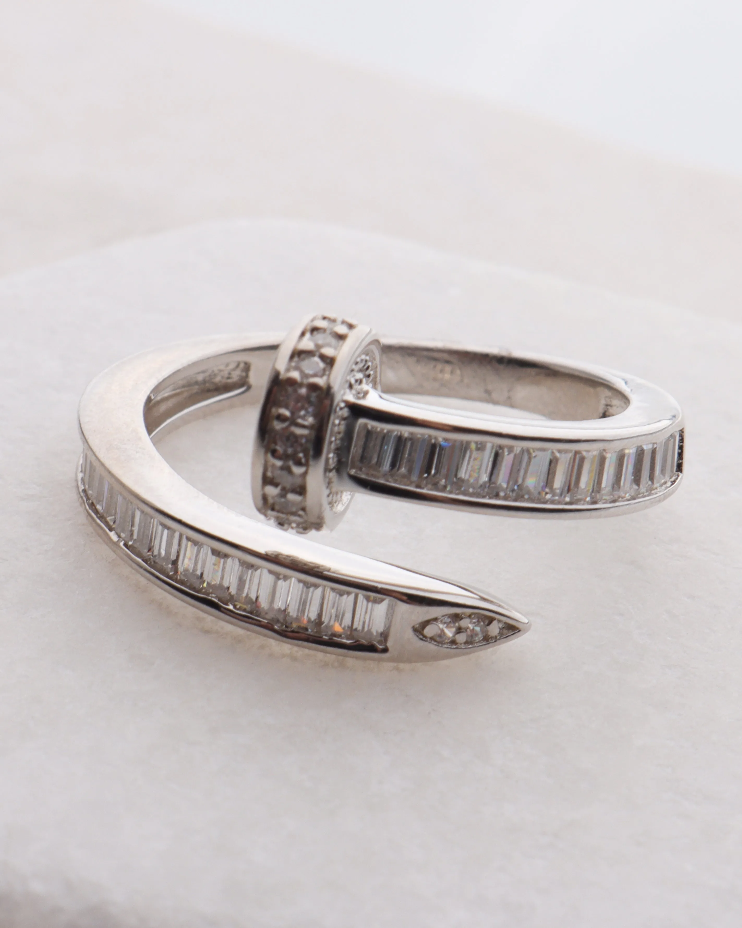 CZ Wrapped Nail Ring