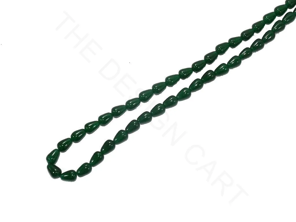 Dark Green Drop Jade Semi Precious Stones