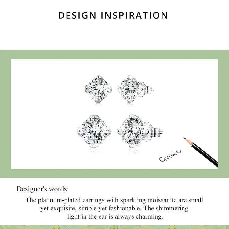 Dazzling Moissanite Stud Earrings (0.5CT | 1.0CT)