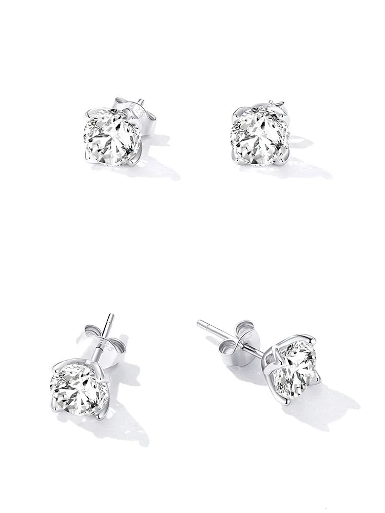 Dazzling Moissanite Stud Earrings (0.5CT | 1.0CT)