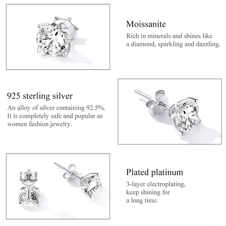 Dazzling Moissanite Stud Earrings (0.5CT | 1.0CT)