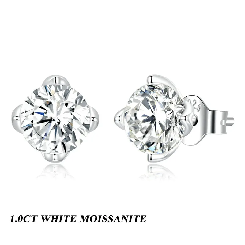 Dazzling Moissanite Stud Earrings (0.5CT | 1.0CT)
