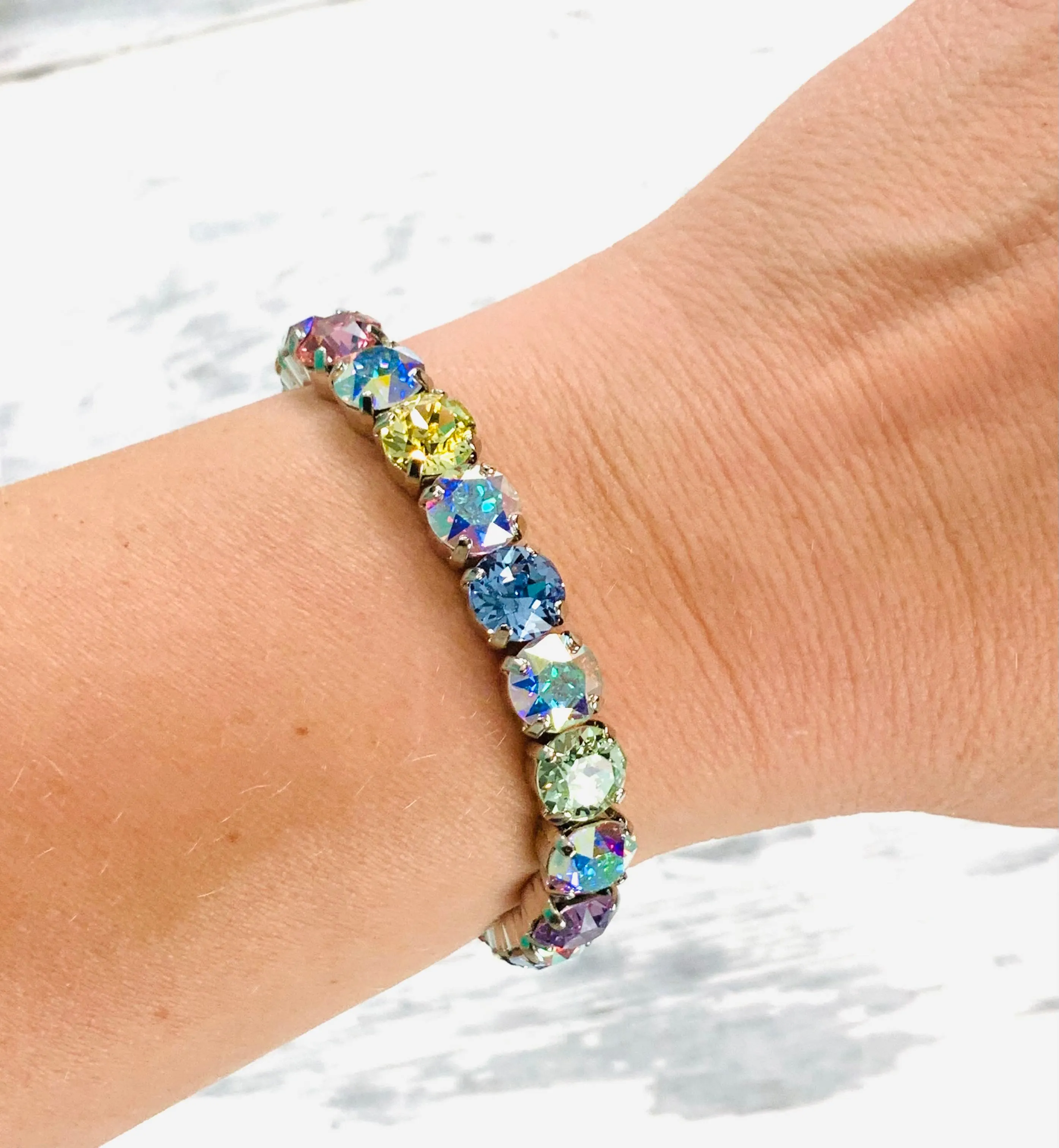 Diamonds Stretch Bracelet in Pastel Hues