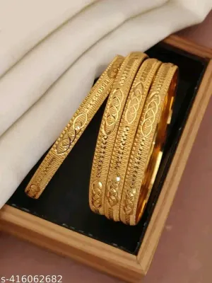 Diva Glittering Gold-Plated Bangle Set