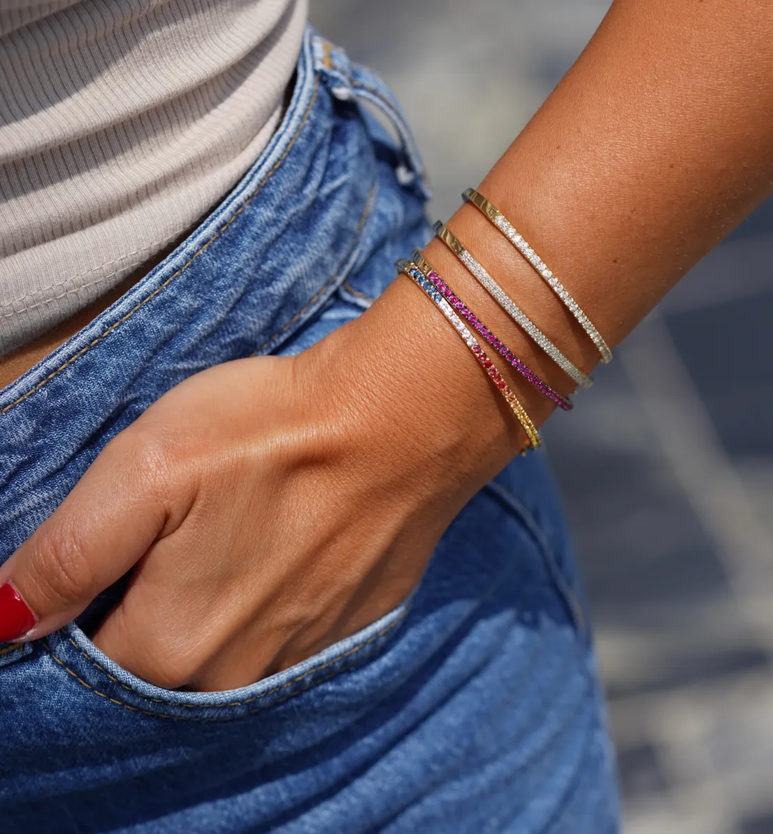 Double Diamond Bangle