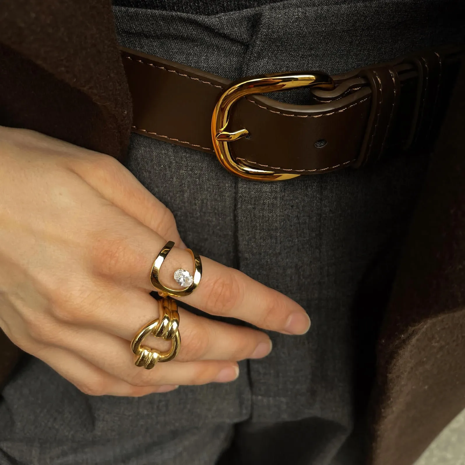 Double Loop Gold Ring