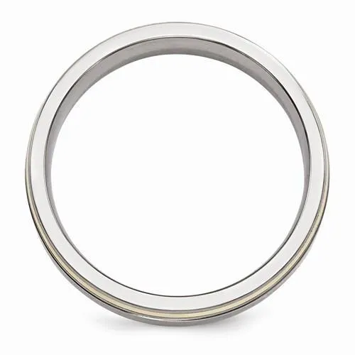 Edward Mirell Titanium & 14K Edge Polished Band - 6mm