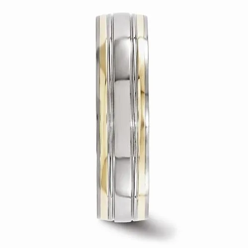 Edward Mirell Titanium & 14K Edge Polished Band - 6mm