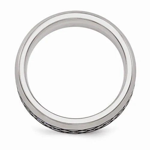 Edward Mirell Titanium Blue Anodized Brushed & Polished - 8mm