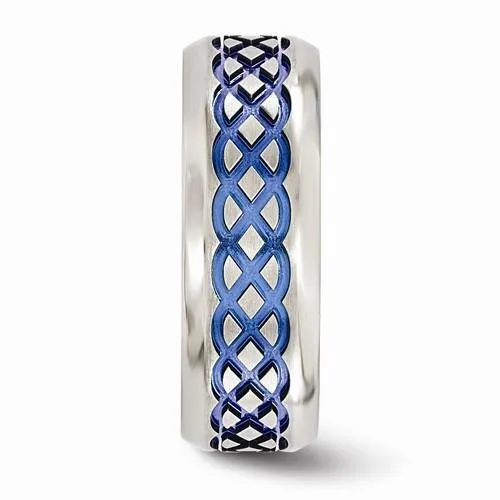 Edward Mirell Titanium Blue Anodized Brushed & Polished - 8mm