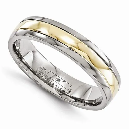 Edward Mirell Titanium With 14k Gold Inlay - 5mm