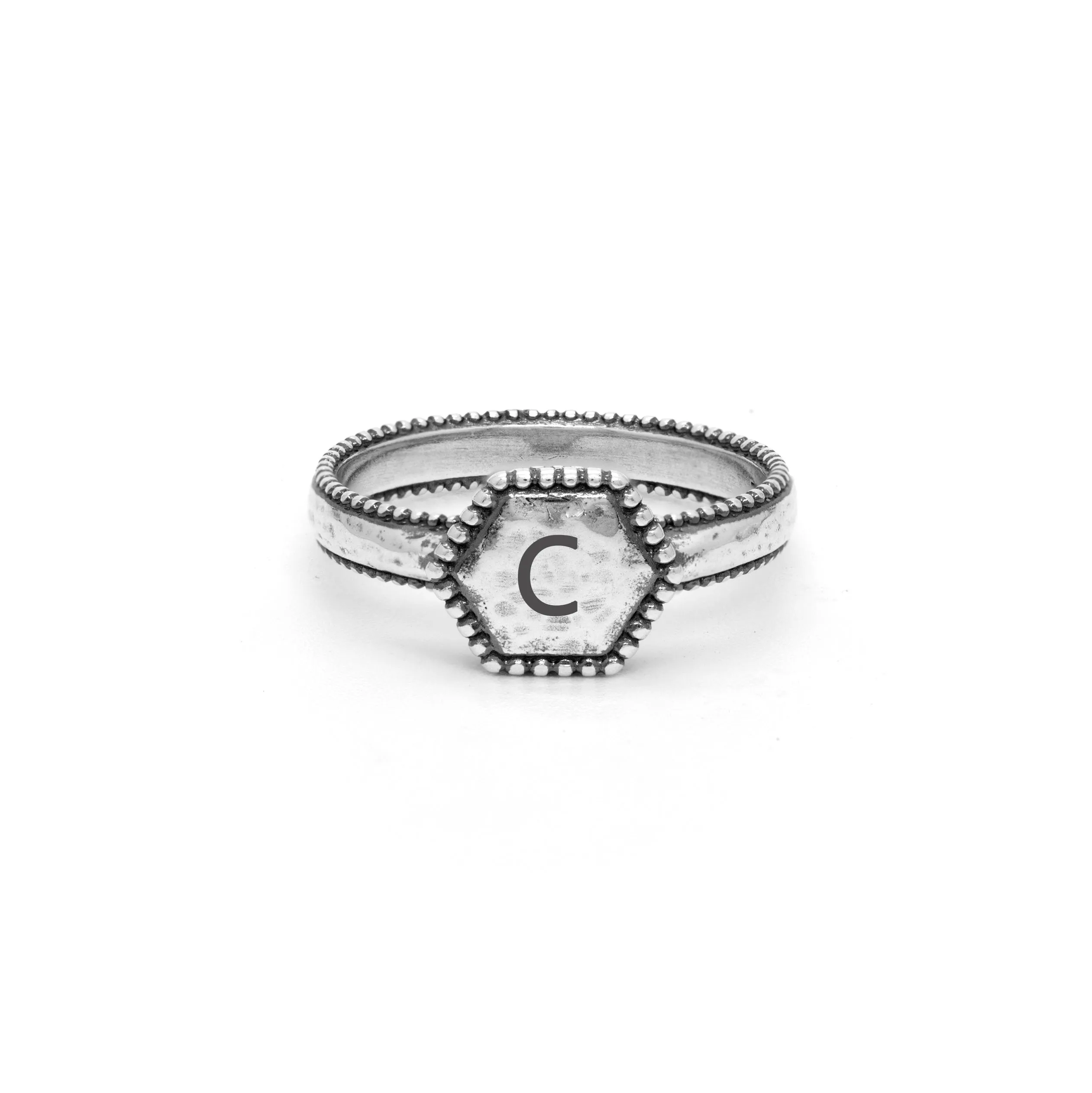 Engravable Hexagon Ring