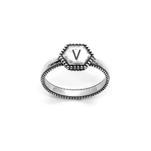 Engravable Hexagon Ring