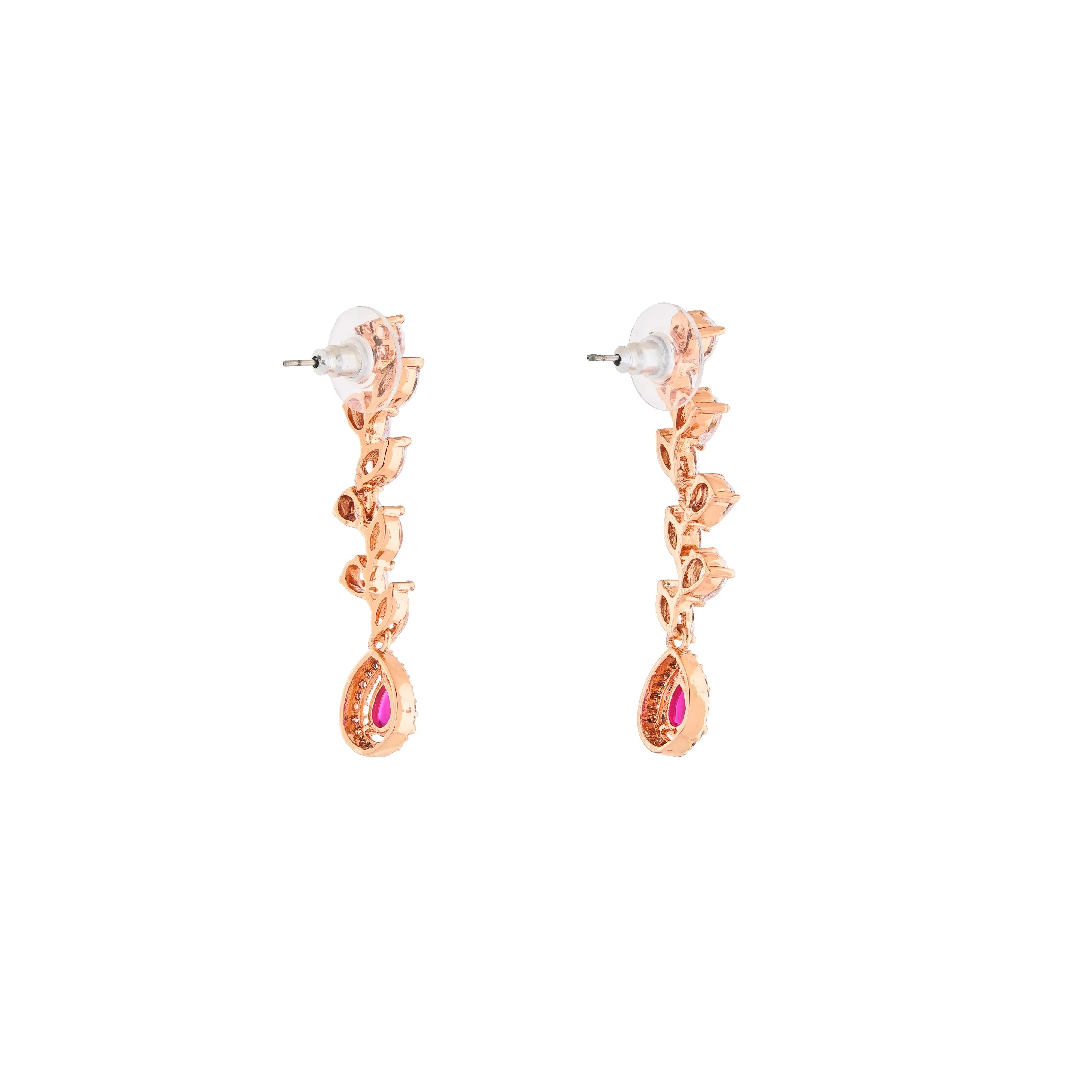 Estele Rose Gold Plated CZ Exquisite Earrings for Women