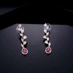 Estele Rose Gold Plated CZ Exquisite Earrings for Women