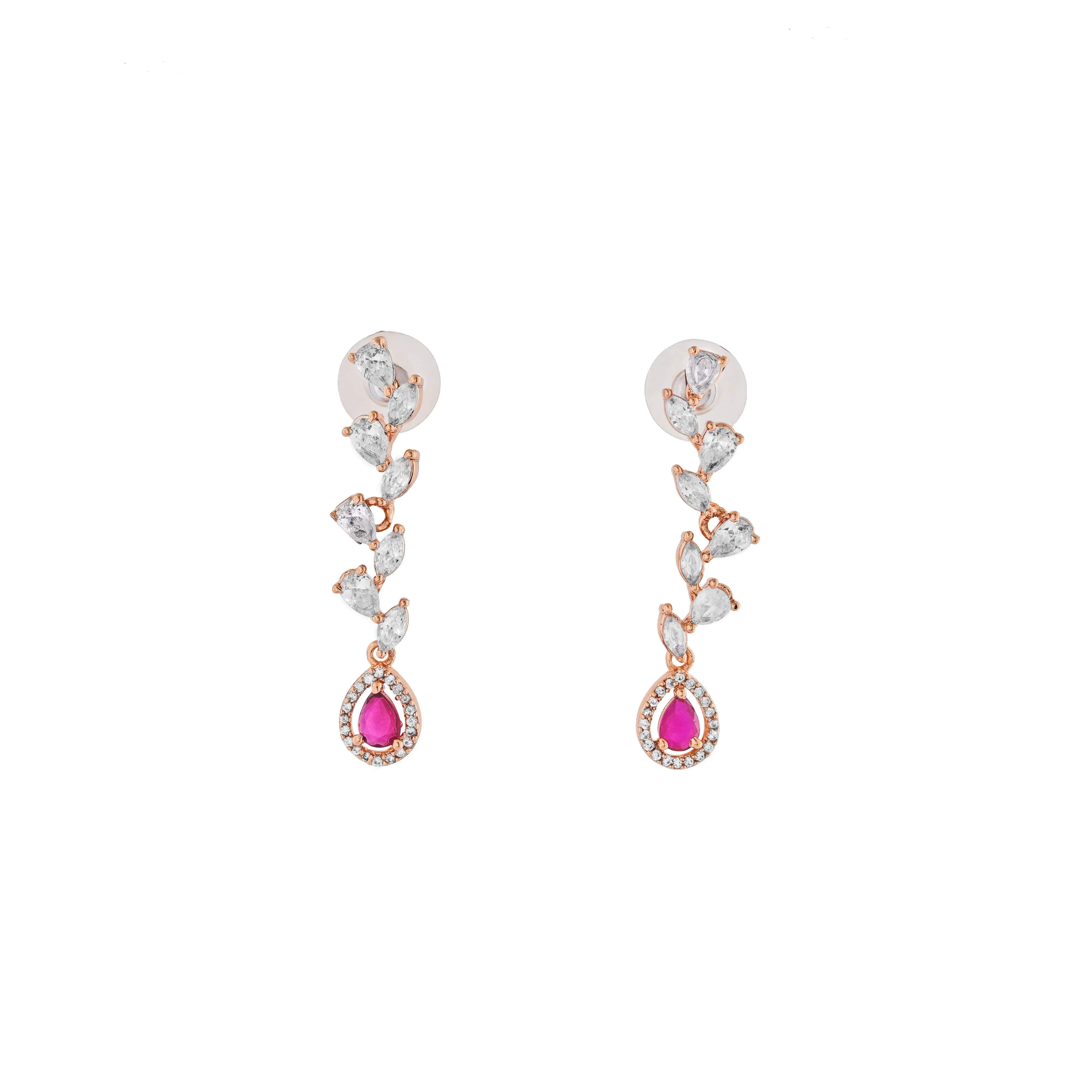 Estele Rose Gold Plated CZ Exquisite Earrings for Women