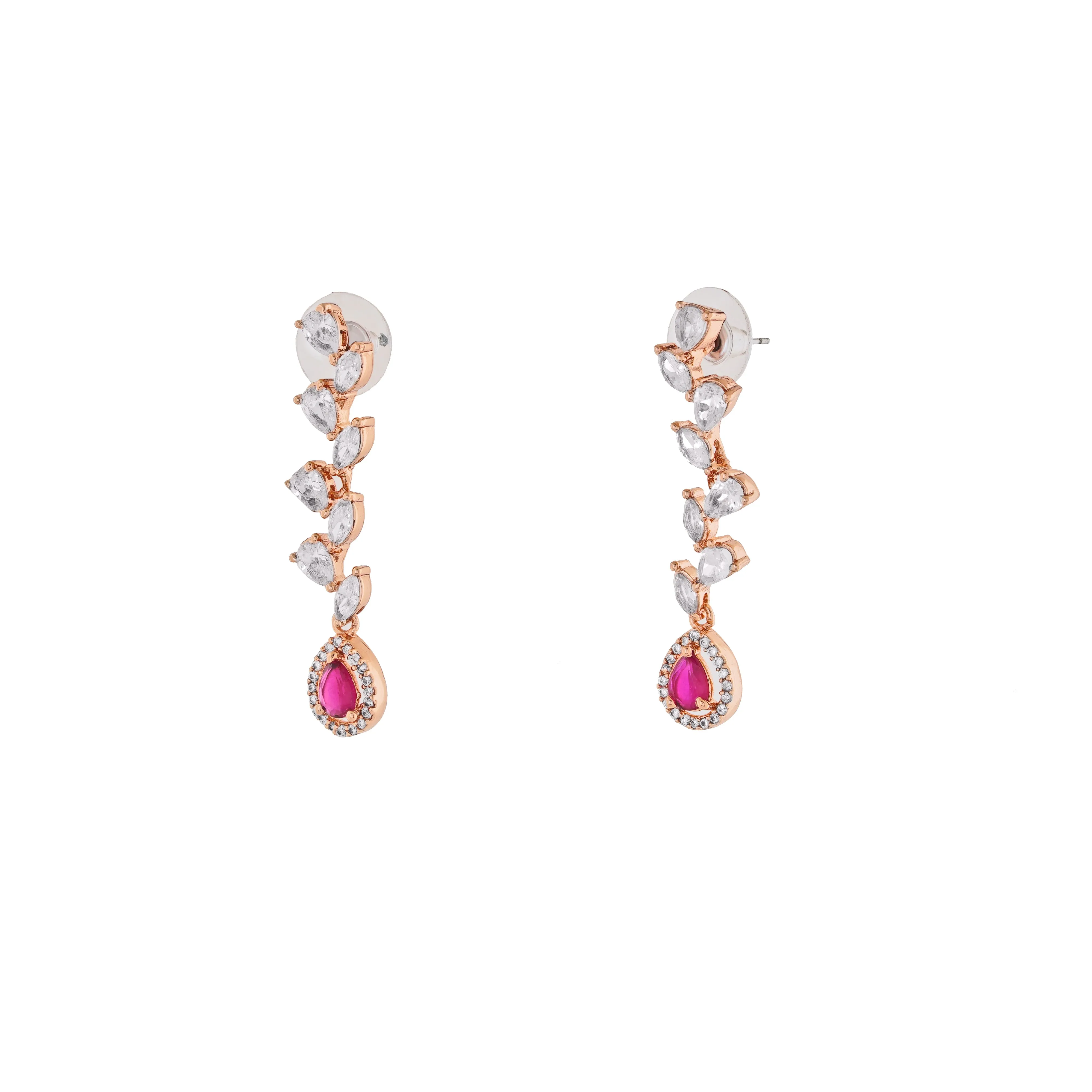 Estele Rose Gold Plated CZ Exquisite Earrings for Women