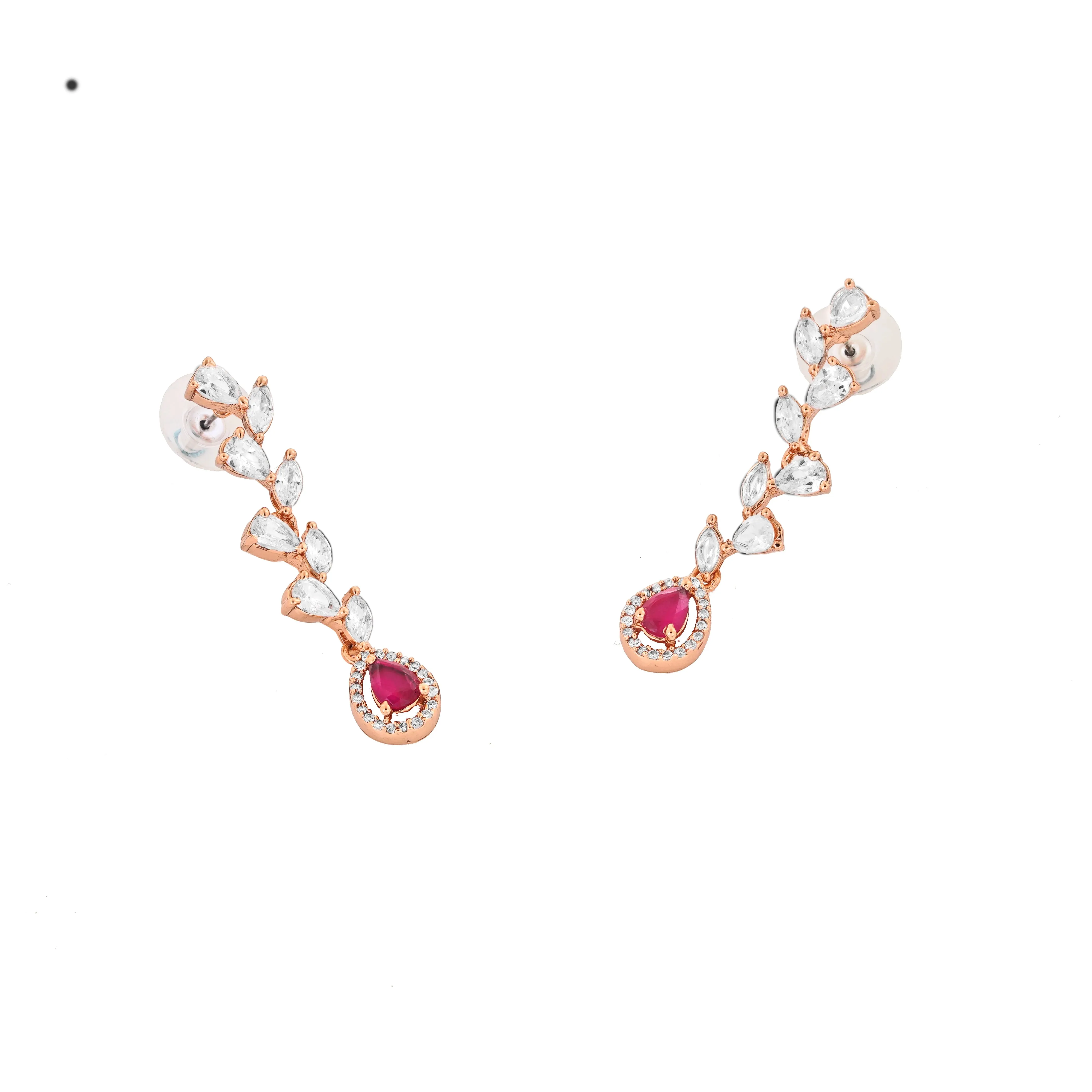 Estele Rose Gold Plated CZ Exquisite Earrings for Women