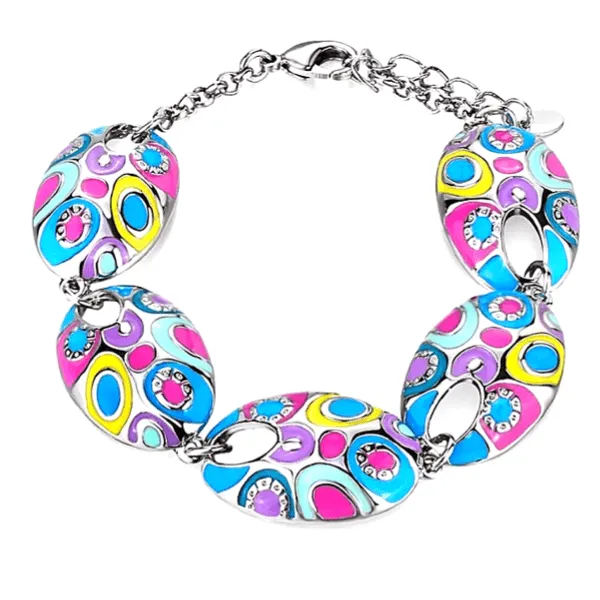 Ethnic Bohemian Oval Enamel Dangle Earrings