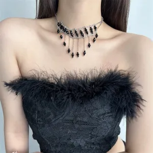 Exaggerated Vintage Tassel Cross Pendant Necklace