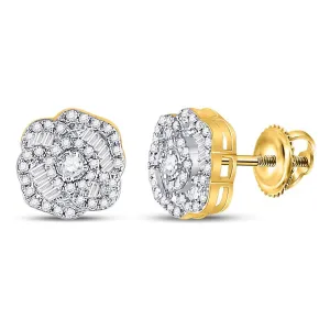 Exquisite Brilliance: 10kt Yellow Gold Women's Diamond Fashion Earrings