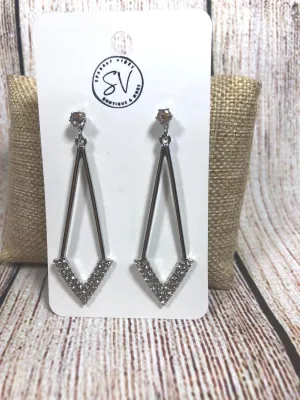 Exquisite Dangle Rhinestone Earring silver