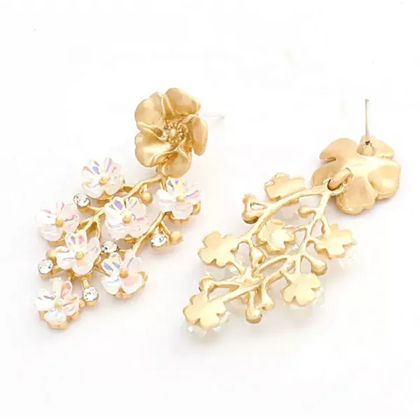 Exquisite Ivory Flower Dangle Earrings
