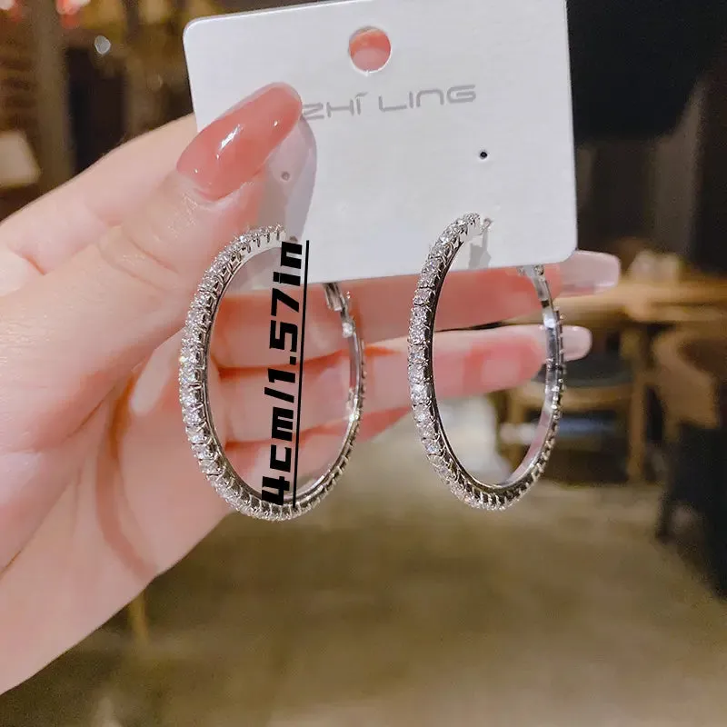Exquisite Large Hoop Earrings - Sparkling Statement Jewelry