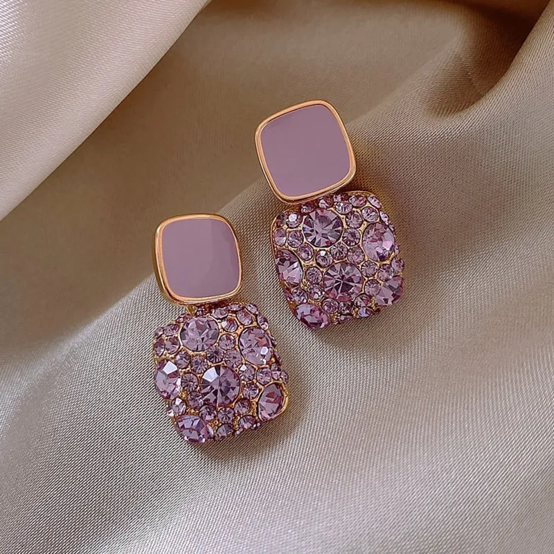 Exquisite Retro Purple Rhinestone Earrings Collection
