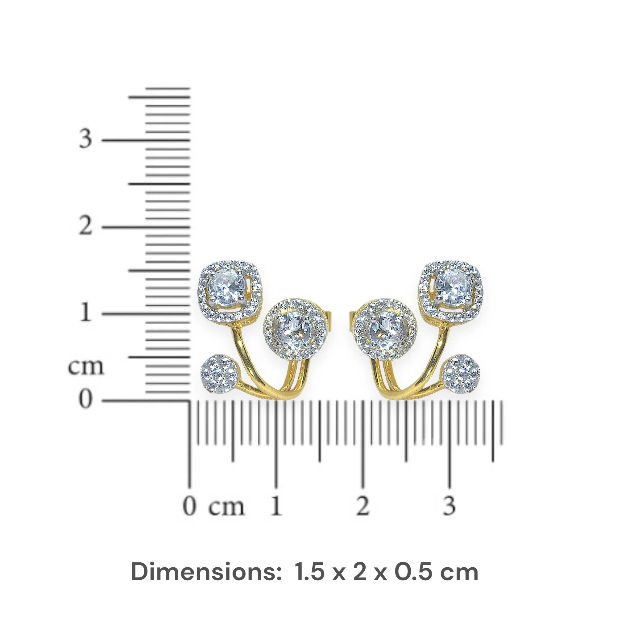Exquisite Round & Square Solitaire Jacket Earrings