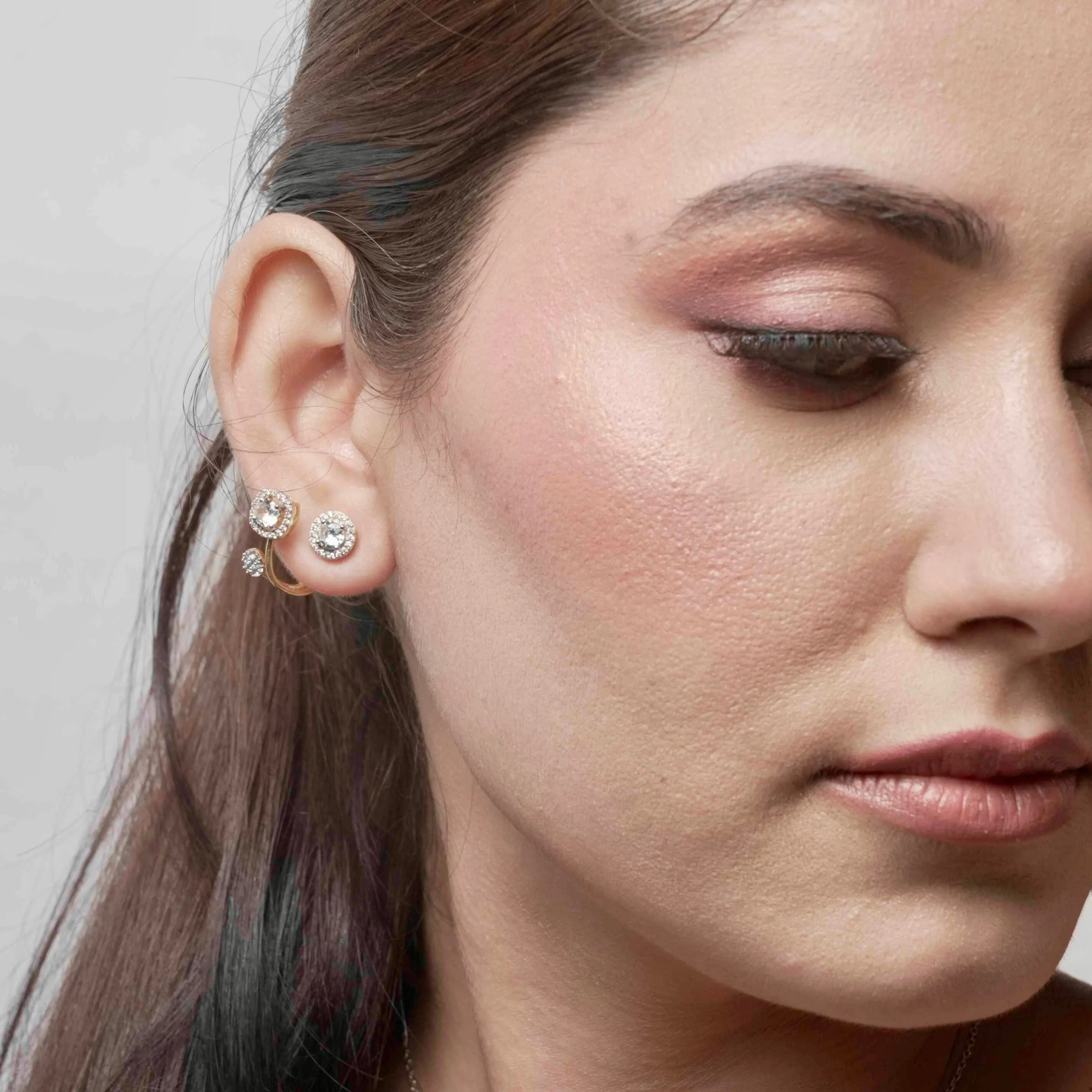 Exquisite Round & Square Solitaire Jacket Earrings