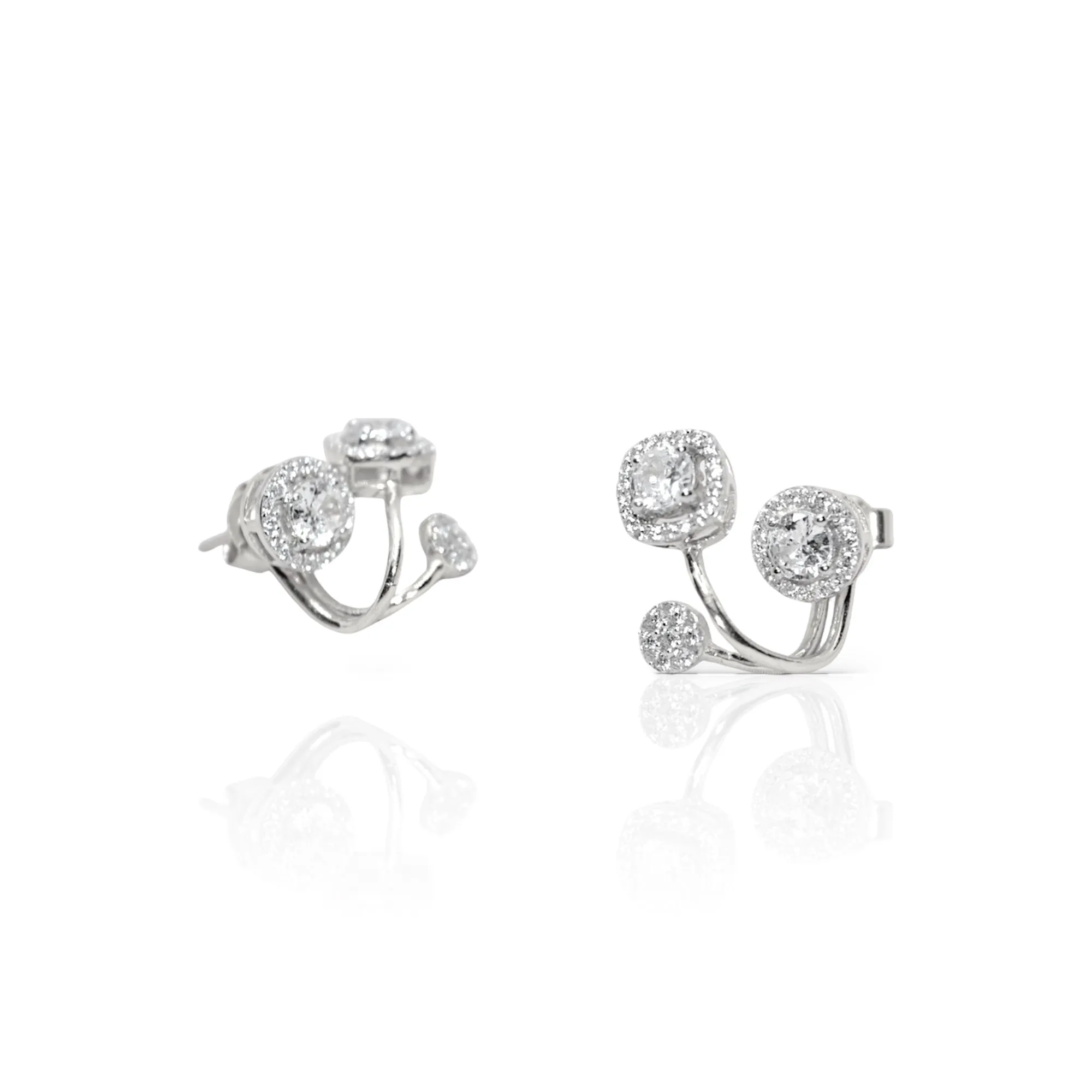 Exquisite Round & Square Solitaire Jacket Earrings