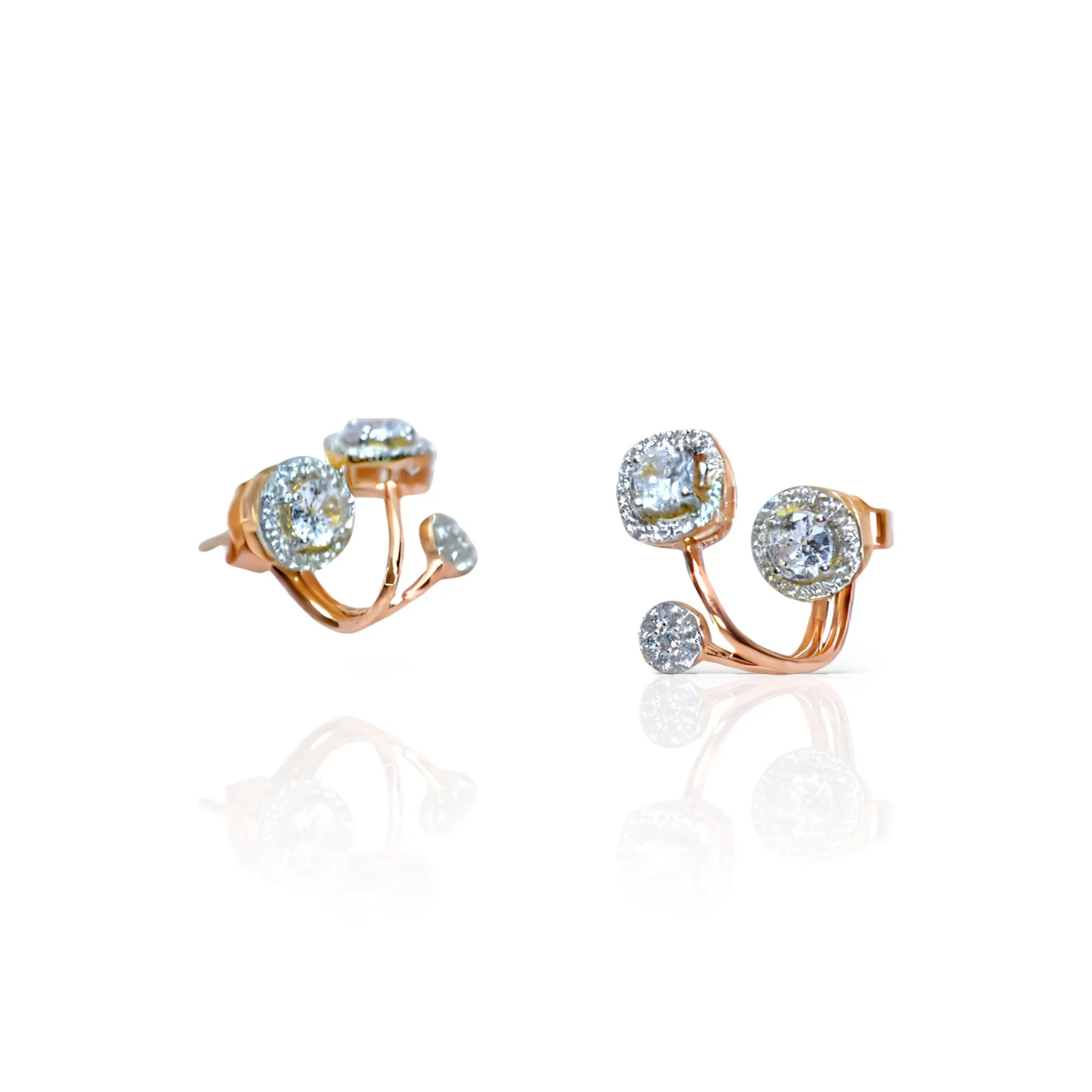 Exquisite Round & Square Solitaire Jacket Earrings