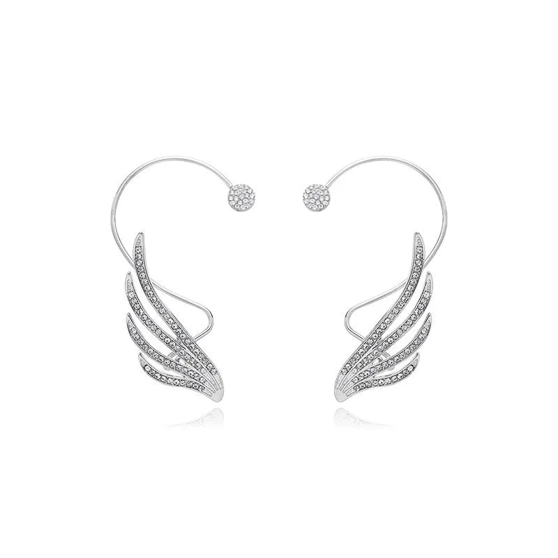 Exquisite Sparkling Zircon Wing Ear Cuff Earrings for Women