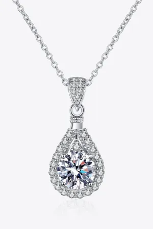 Exquisite Teardrop 2 Carat Moissanite Necklace