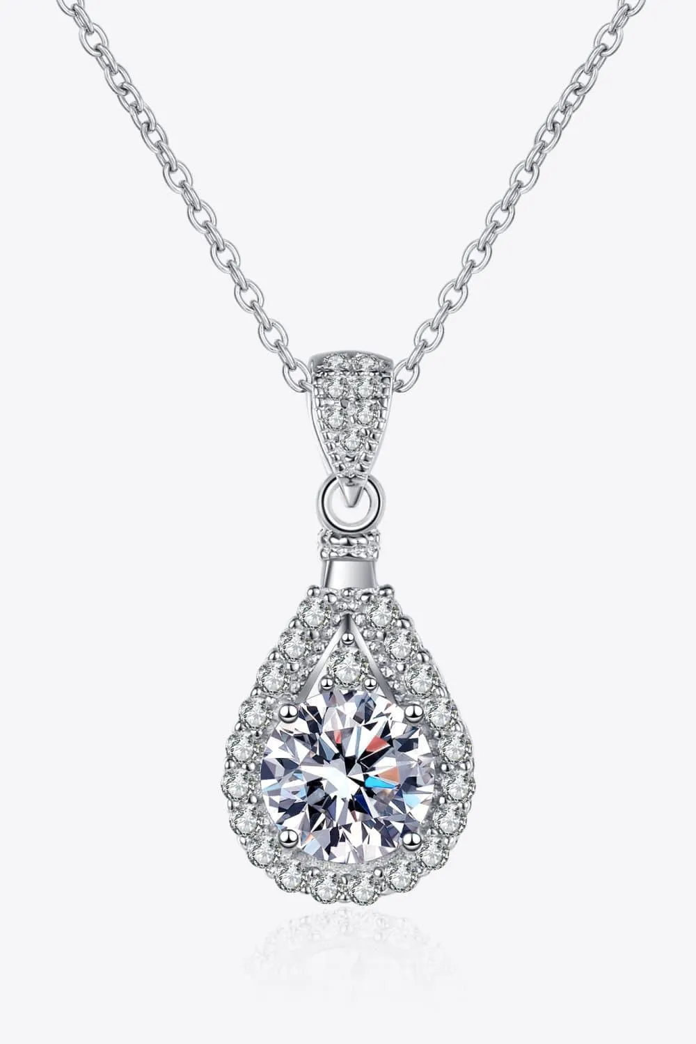 Exquisite Teardrop 2 Carat Moissanite Necklace
