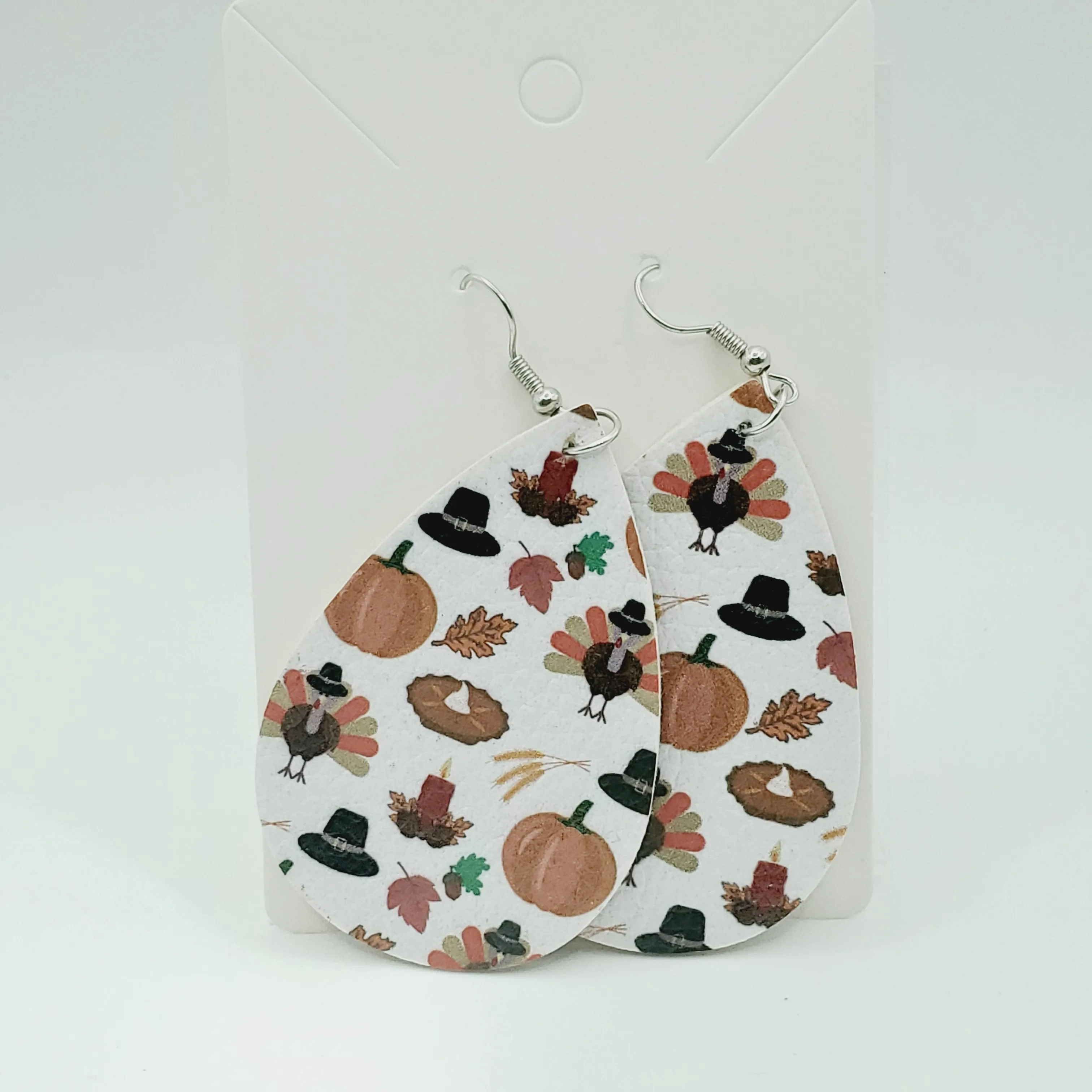 Fall Faux Leather Earrings