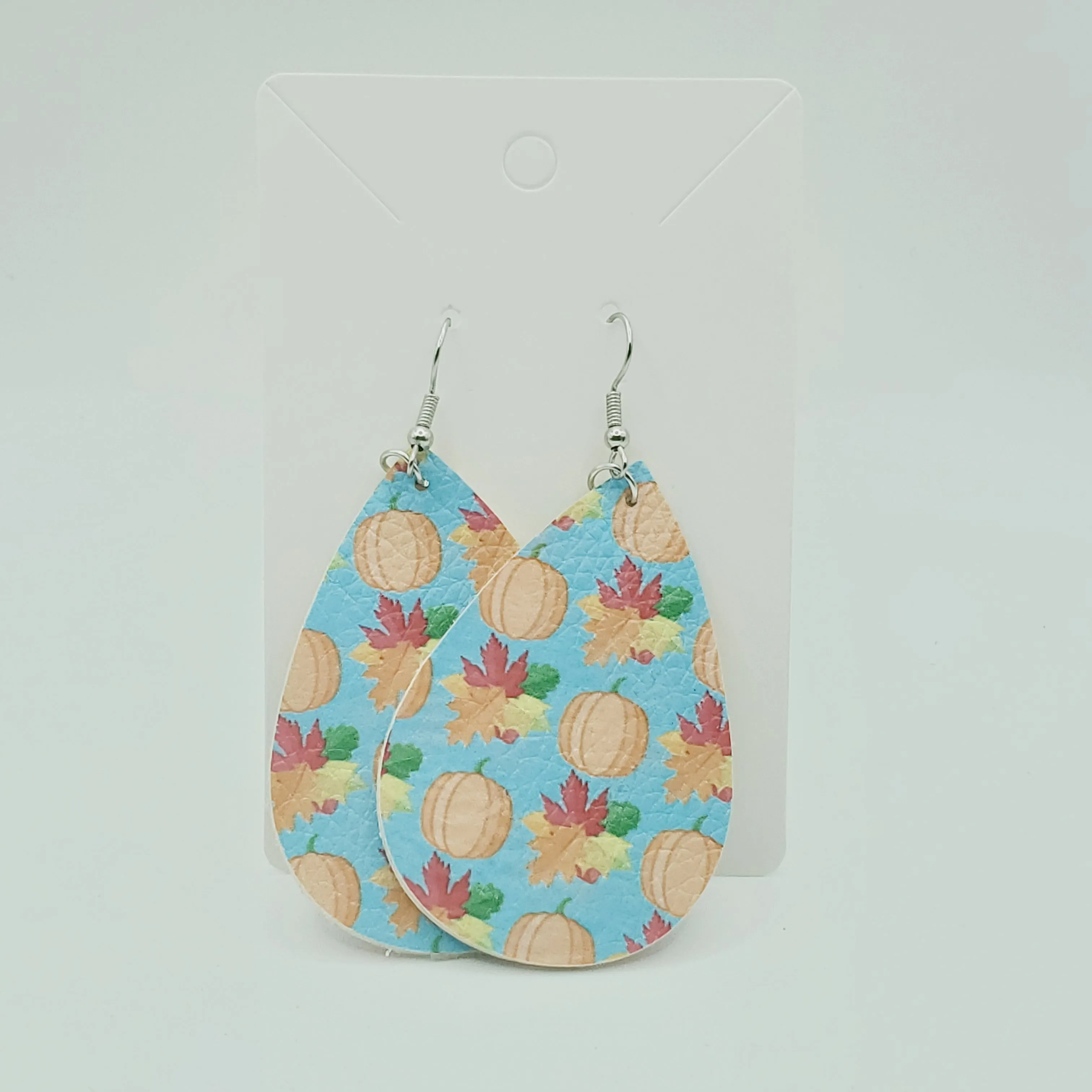 Fall Faux Leather Earrings