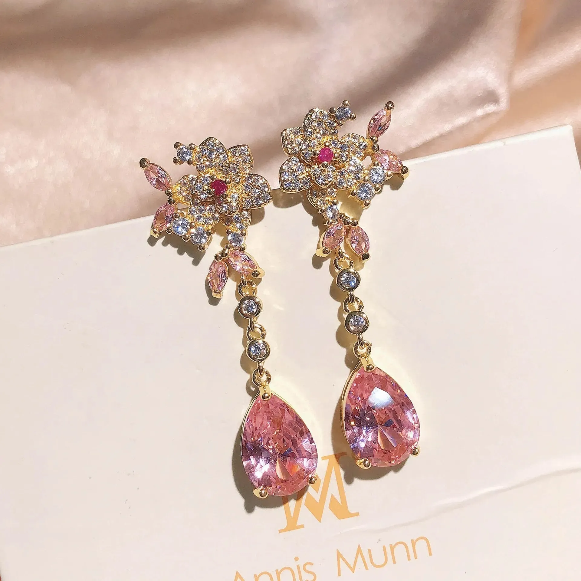 Fashion Exquisite Rose Flowers Earrings
