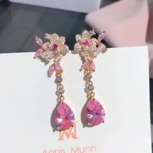 Fashion Exquisite Rose Flowers Earrings