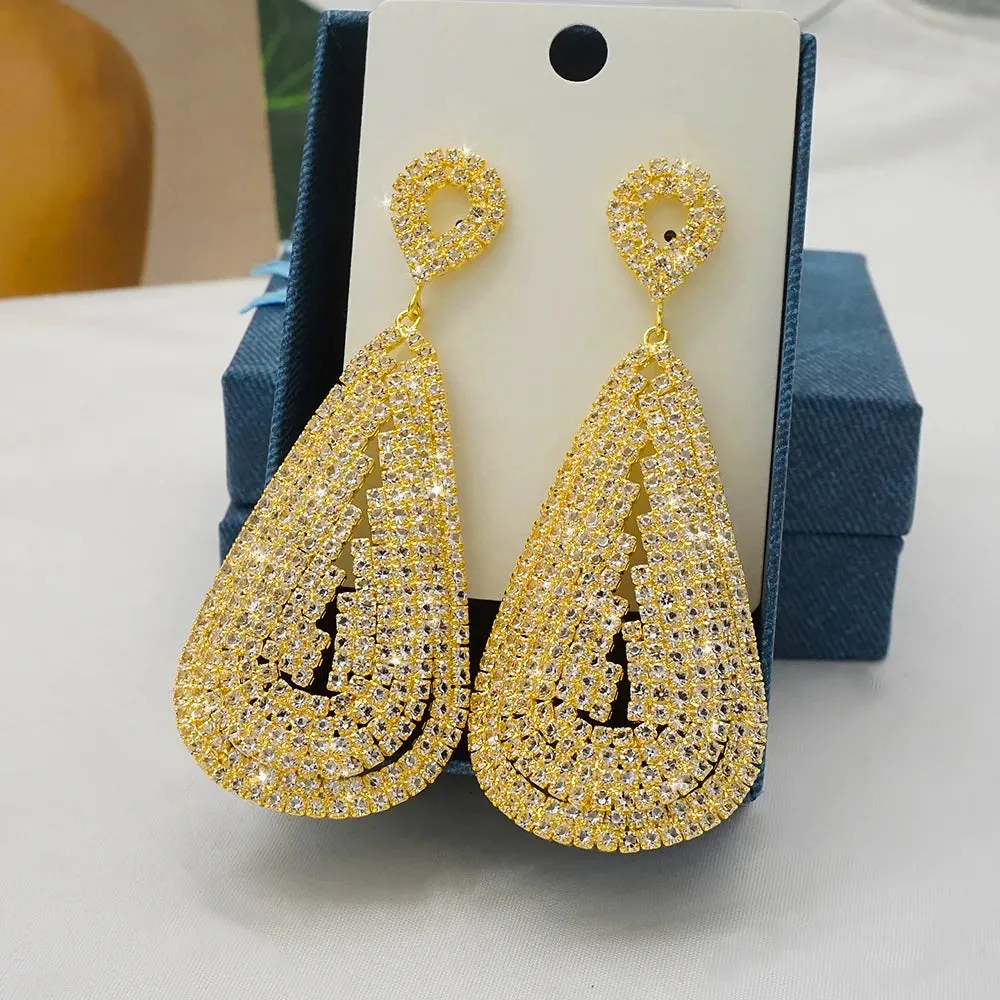 Fashion Jewelry Crystal Exquisite Drop Earrings for Woman