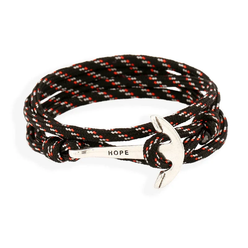 Fashion Navy Anchor Woven Chinlon Bracelet